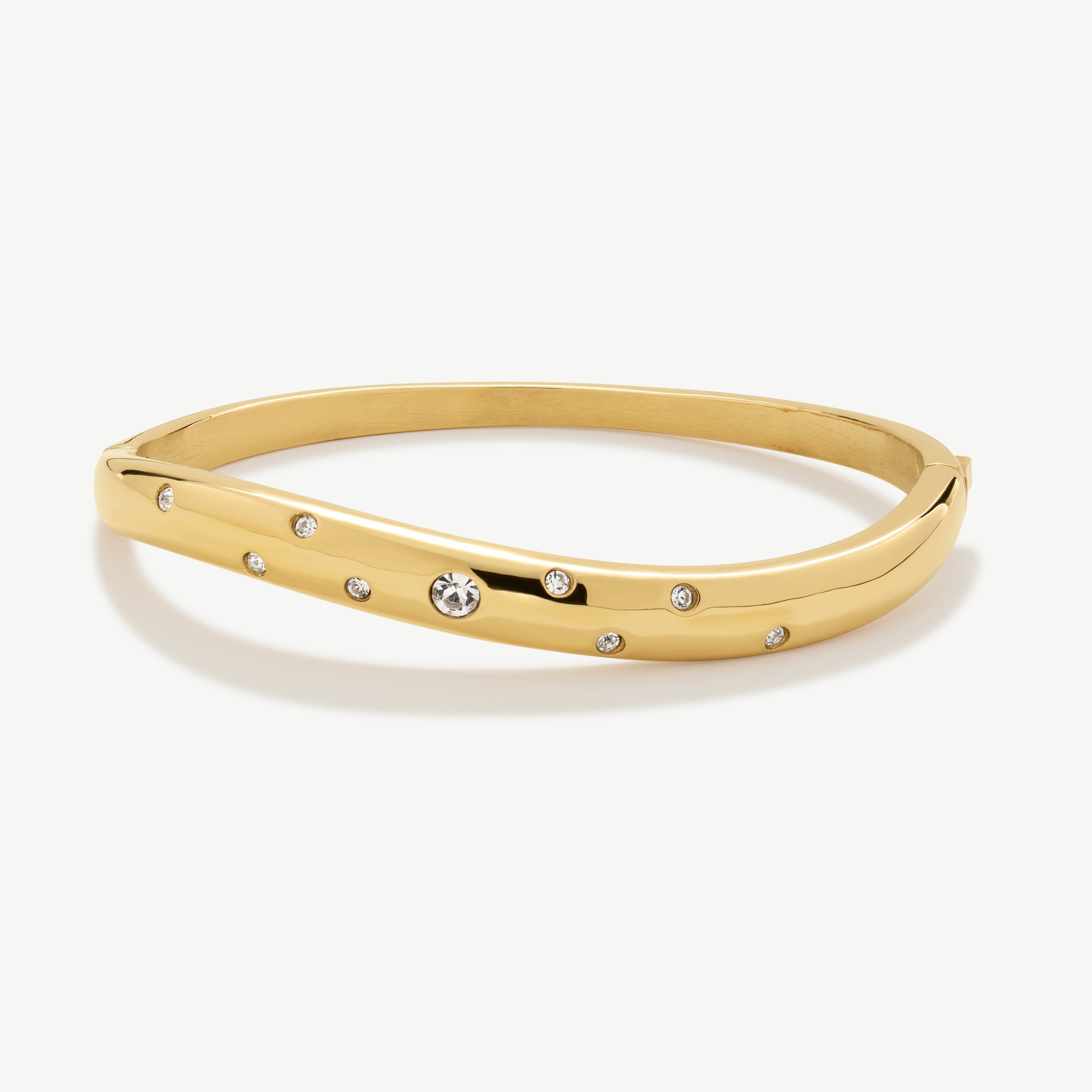 Wave Bangle with Stones